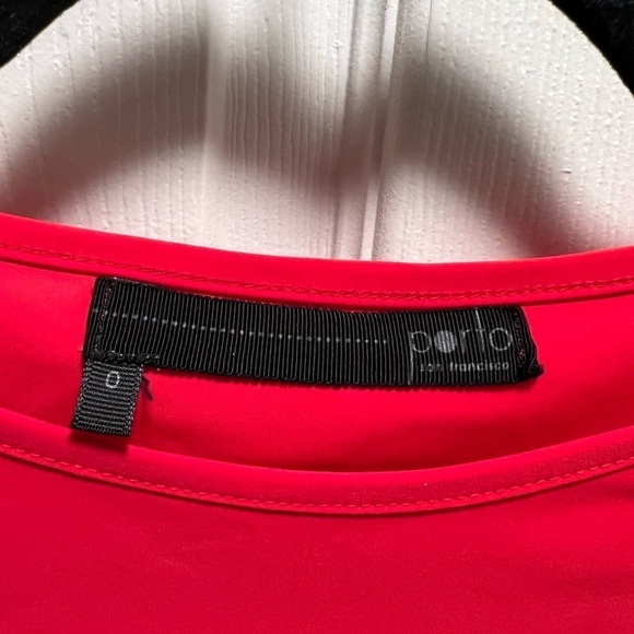 Porto | Red 3/4 Sleeve Blouse Curved Hem‎ Sz 0/US 4 - Picture 3 of 7